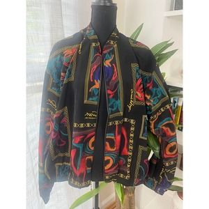 Vintage Kensington Square Abstract Bomber Jacket